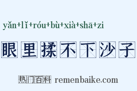 眼里揉不下沙子是什么意思的图片